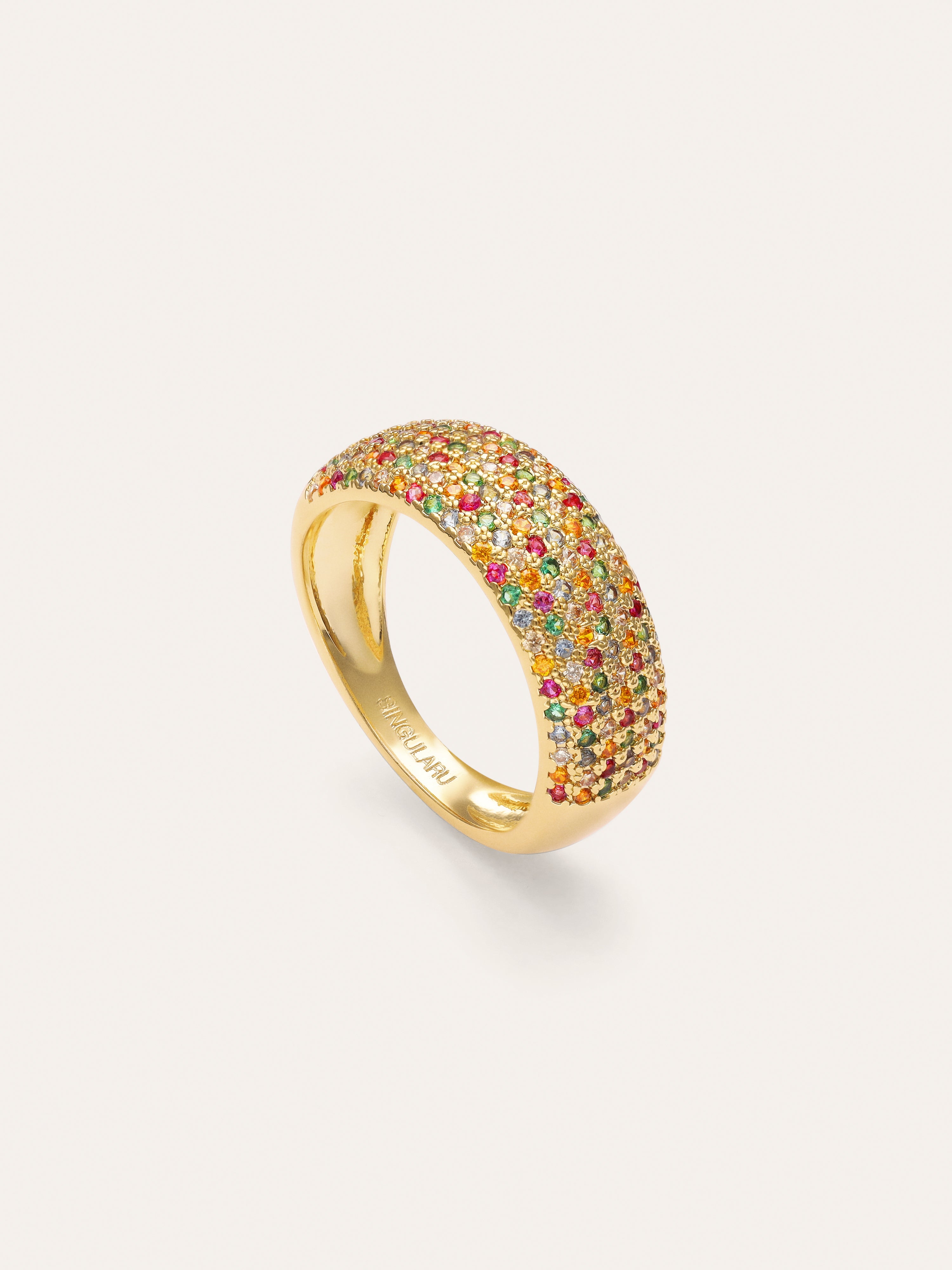 Dancing Colors Ring, vergoldet