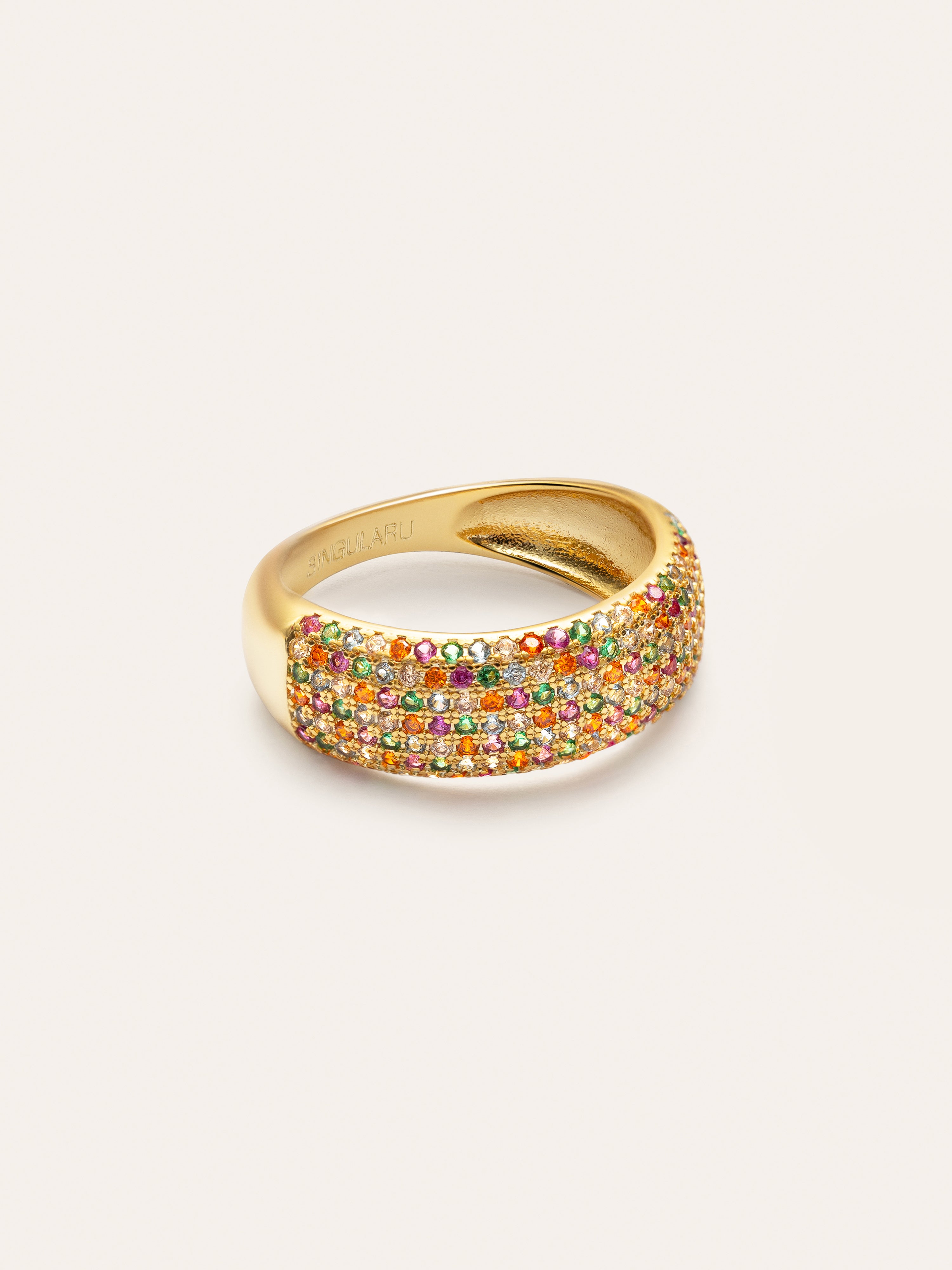 Dancing Colors Ring, vergoldet