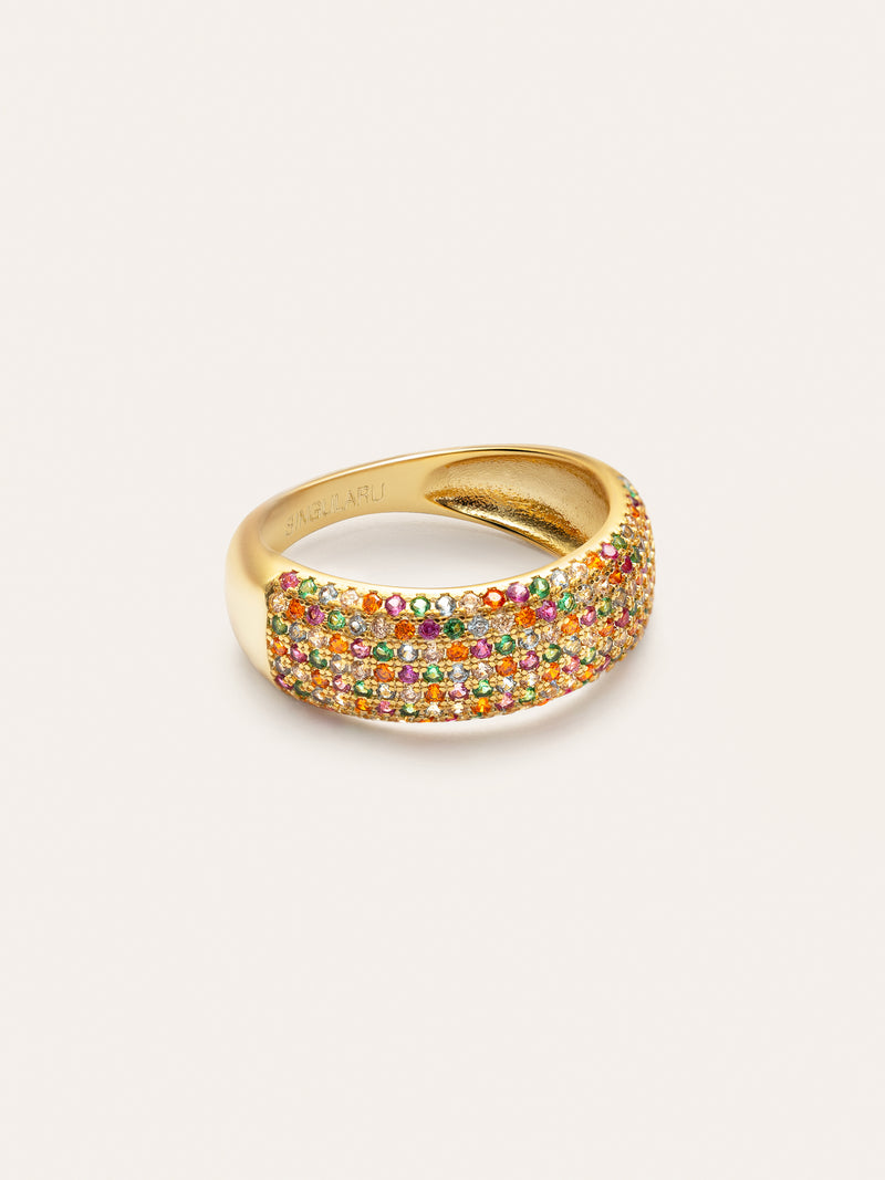 Dancing Colors Ring, vergoldet
