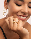 Anillo Doble Gota Spark Baño Oro