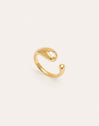 Anillo Doble Gota Spark Baño Oro
