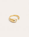 Anillo Doble Gota Spark Baño Oro