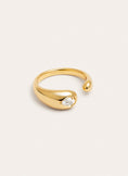 Anillo Doble Gota Spark Baño Oro