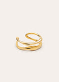 Bague Double Aire Acier Plaqué Or