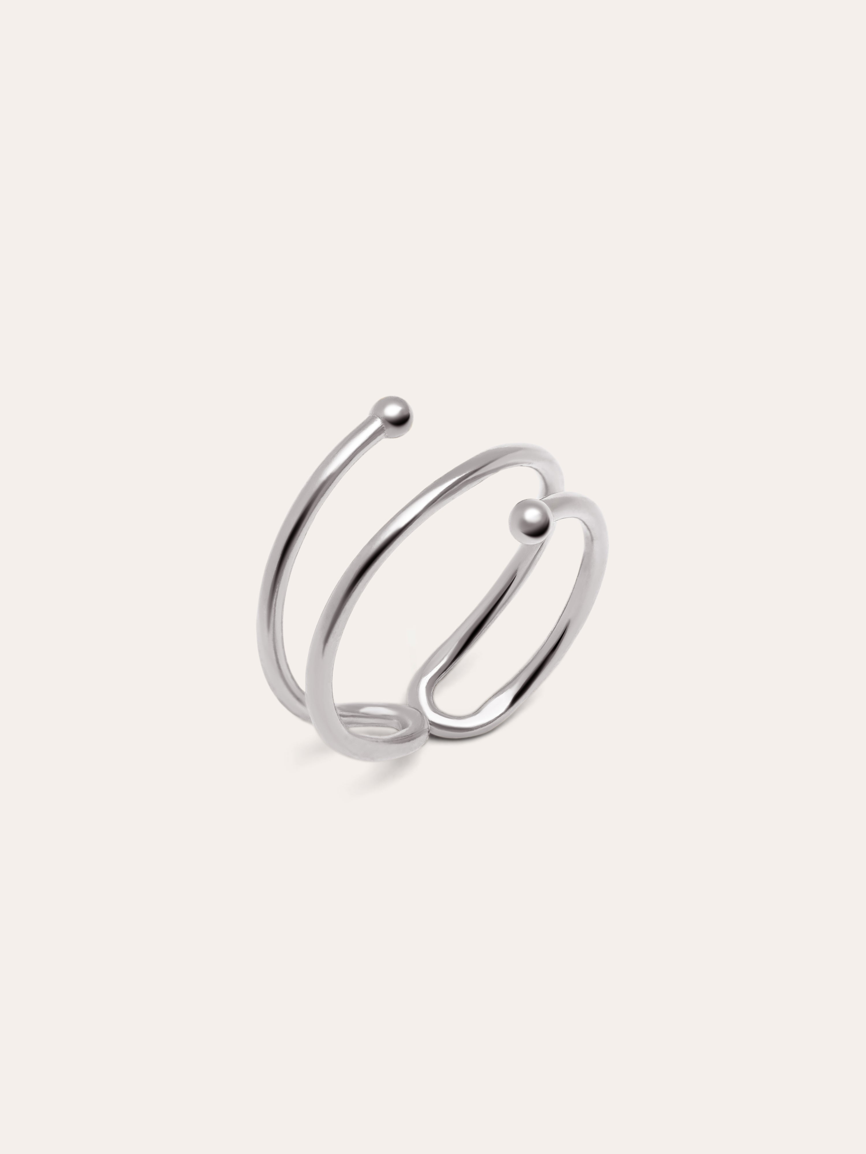 Anillo Double Dot Plata