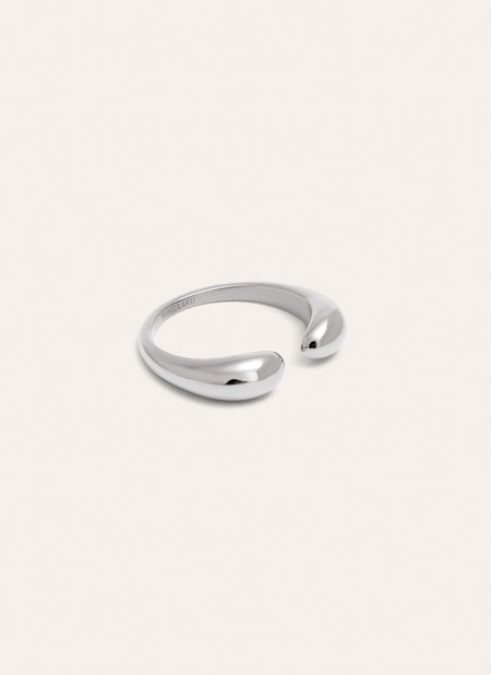 Anillo Doble Gota Acero