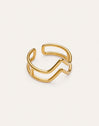Ring Double Peak Edelstahl mit 18kt Goldbeschichtung