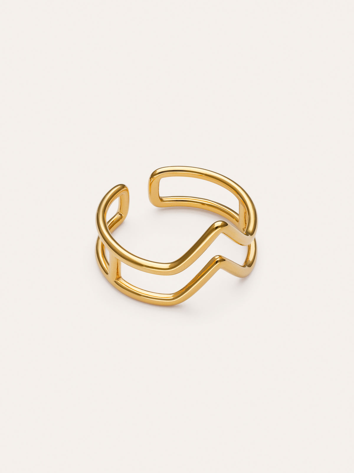 Ring Double Peak Edelstahl mit 18kt Goldbeschichtung