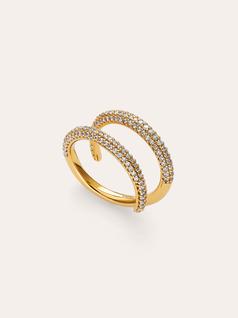 Doppelring Scarlett mit 18kt Goldbeschichtung