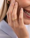 Anillo Doble Scarlett Dance Baño Oro