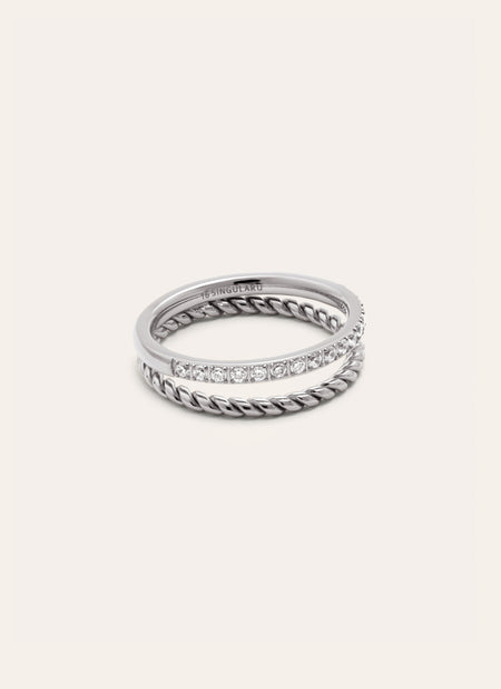 Tressia Spark Doppelring Edelstahl