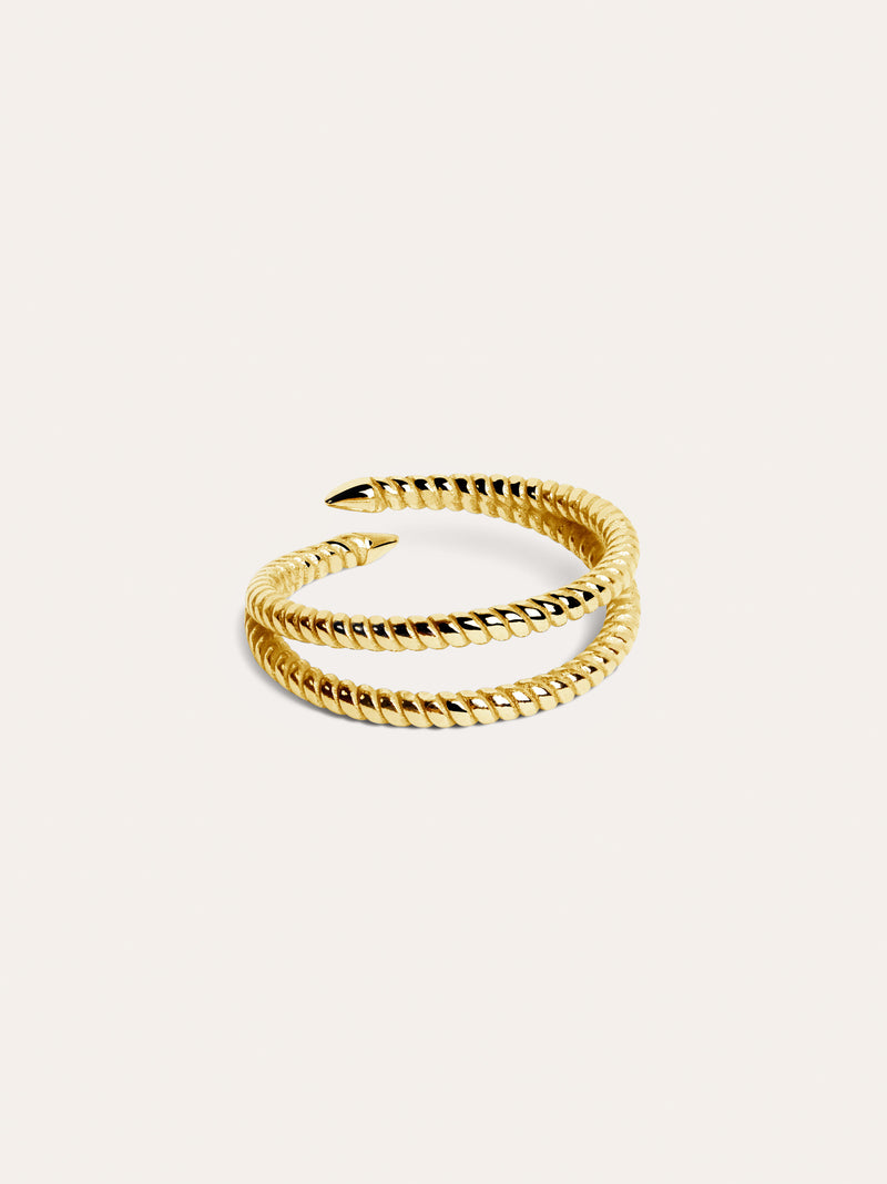 Anillo Doble Twist Baño Oro