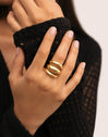Anillo Dune Aire Acero Baño Oro