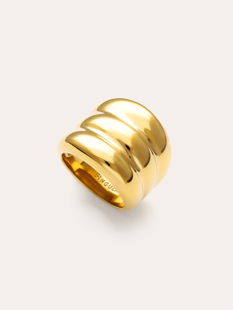 Dune Ring Edelstahl, vergoldet