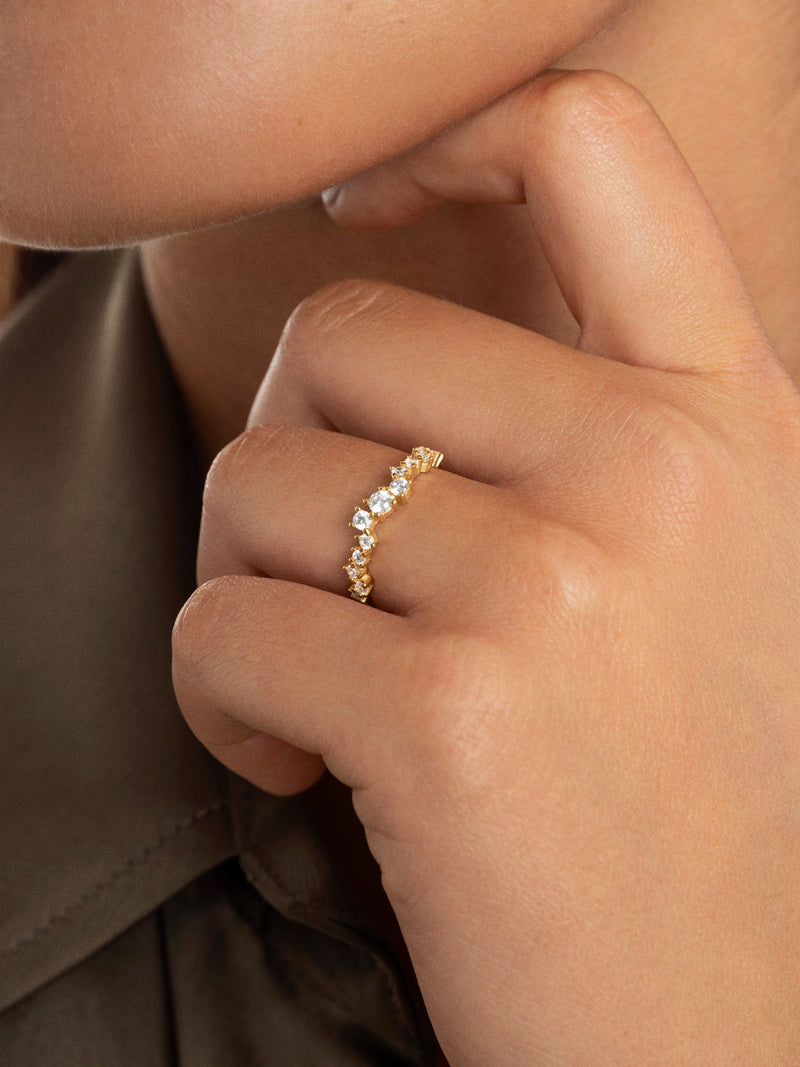 Estellar Ring Silber, vergoldet