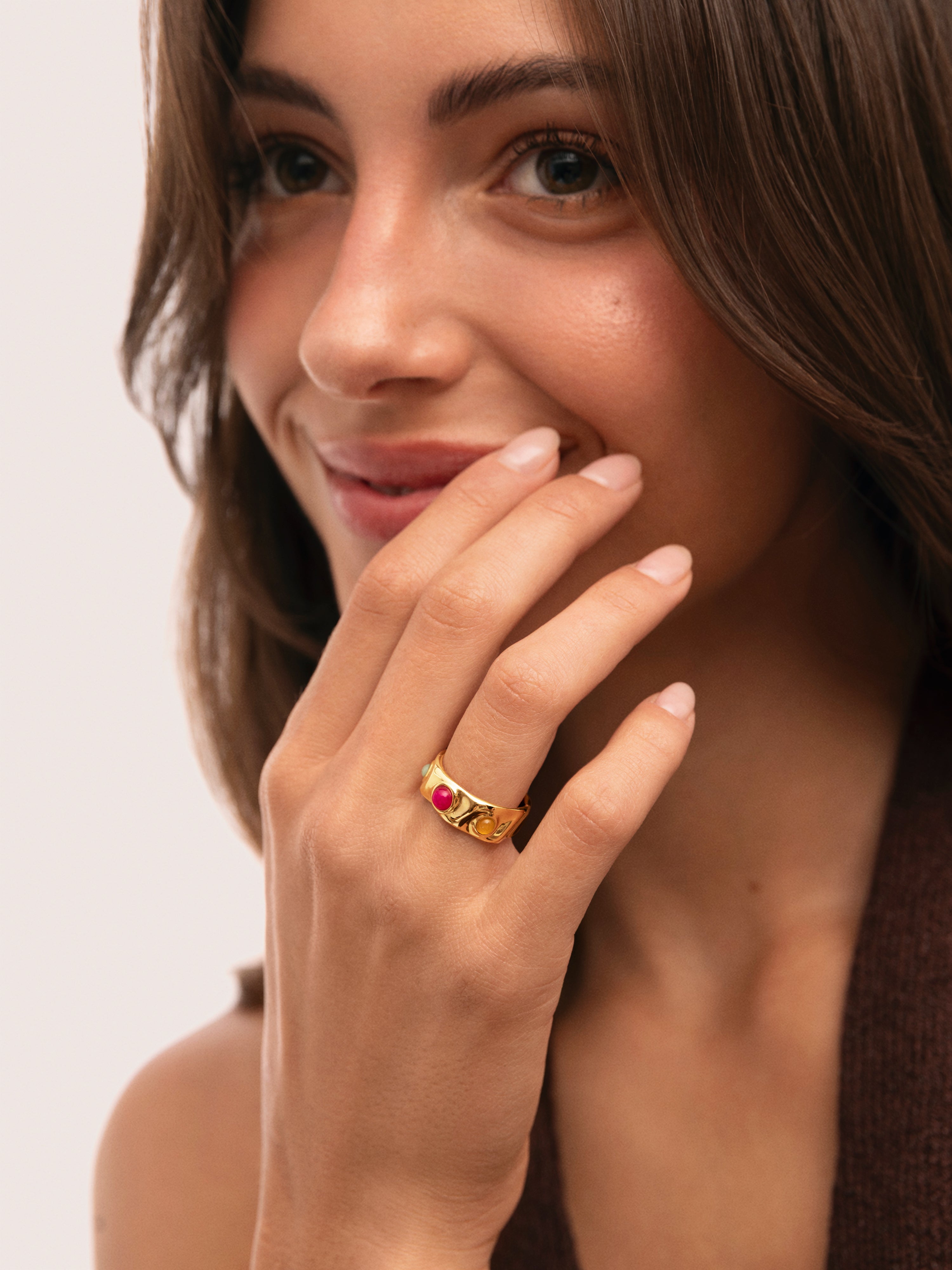 Anillo Gina Acero Baño Oro