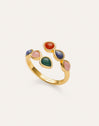 Drop Stones Ring 18kt Gold Plated