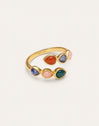 Drop Stones Ring 18kt Gold Plated