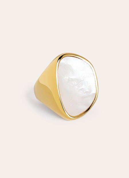 Ibiza Sterling Steel Gold Ring