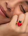 Anillo Mariquita Baño Oro