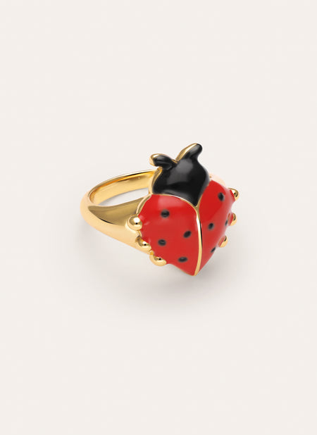 Anillo Mariquita Baño Oro