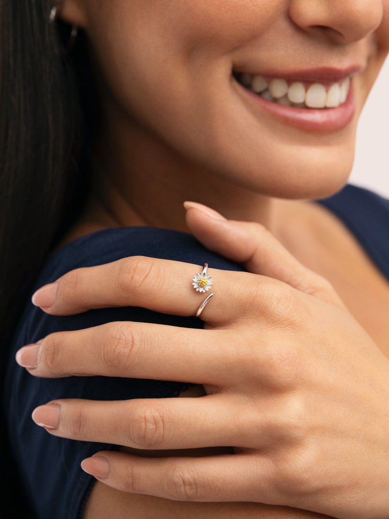 Gänseblümchen Ring Silber