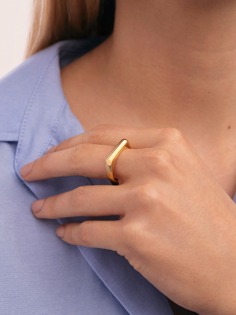 Mariana Edelstahl Ring, vergoldet