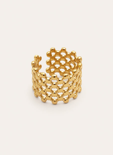 Bague Mini Bomb Acier Plaqué Or