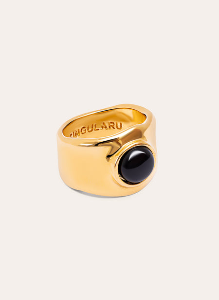 Anillo My Onyx Baño Oro