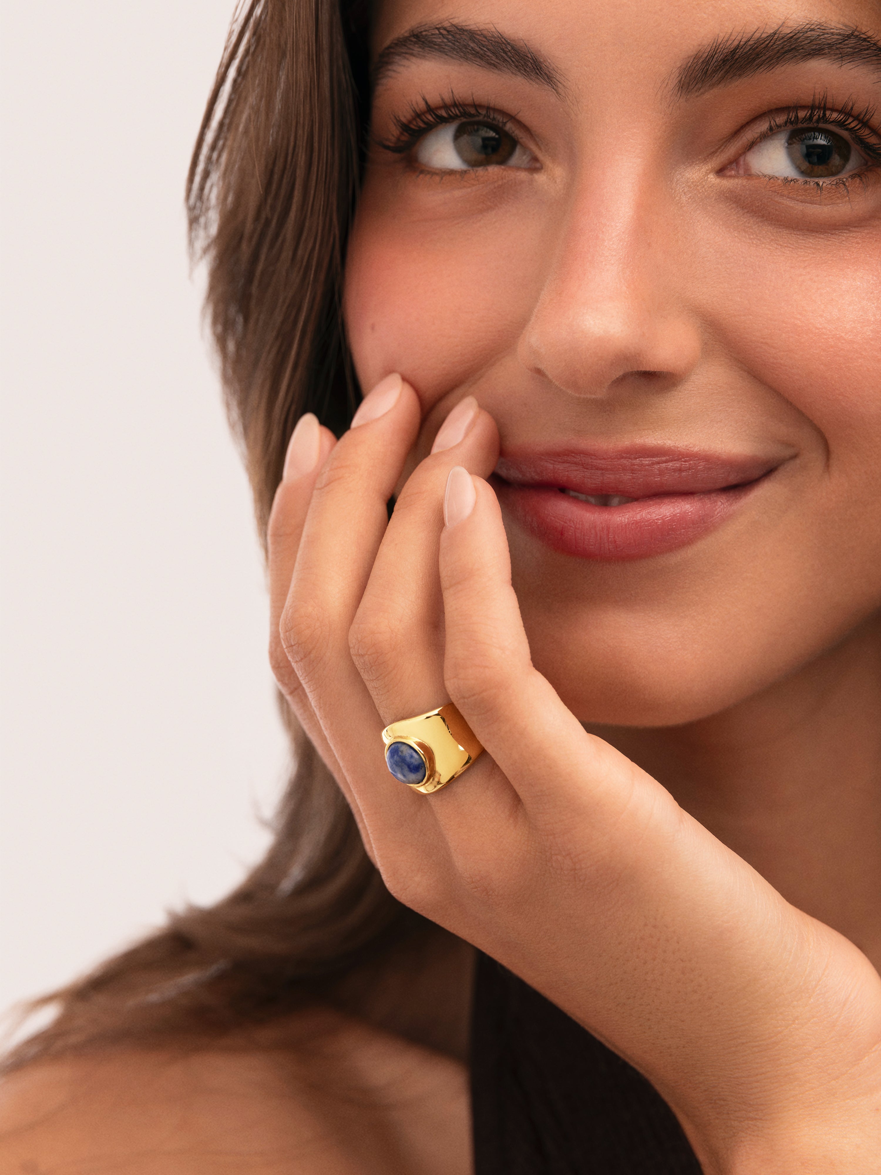 Bague My Cianita Acier plaqué or