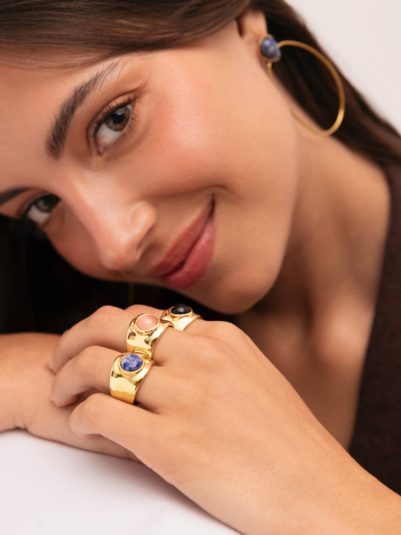 Bague My Cianita Acier plaqué or