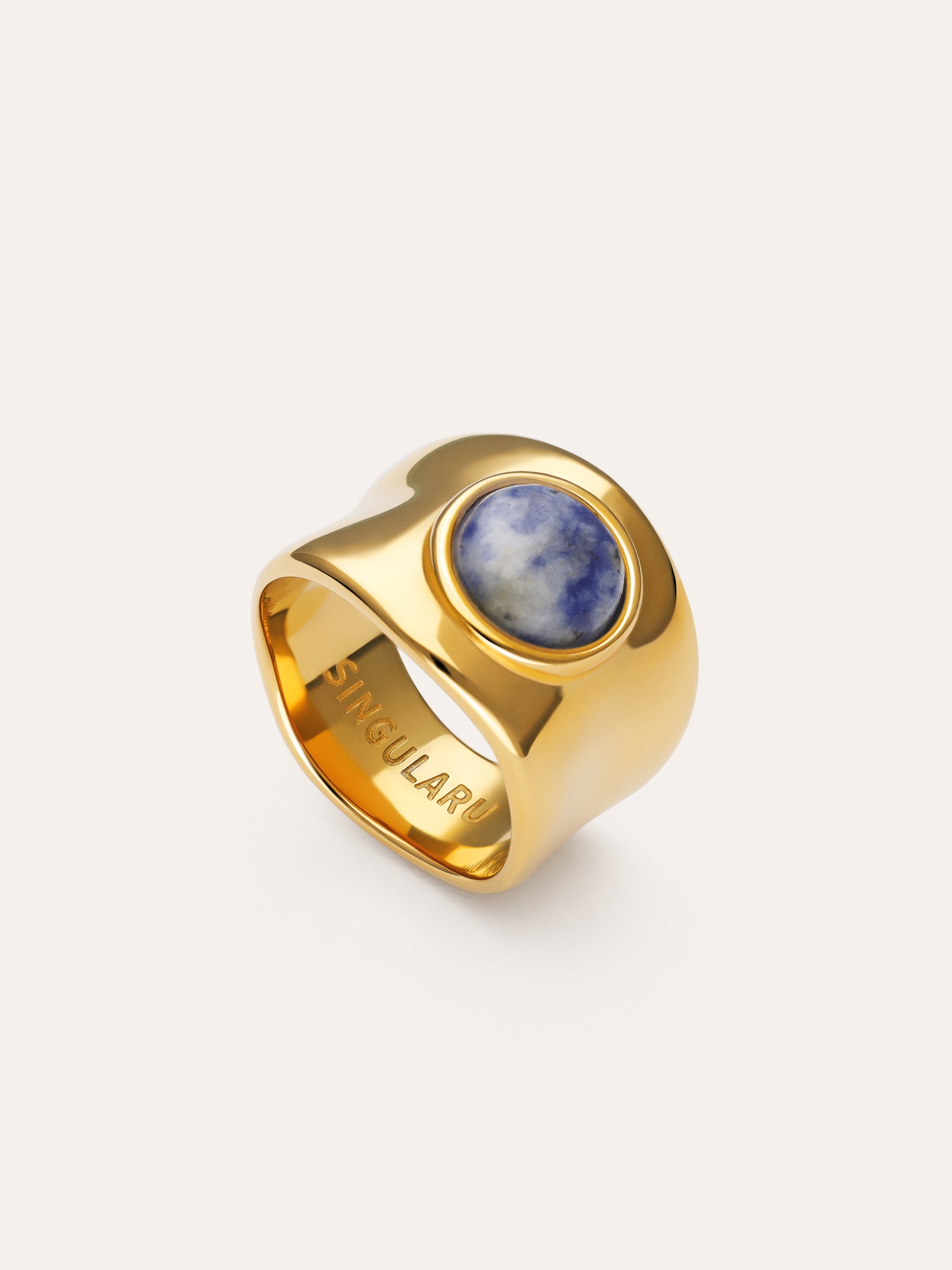 Bague My Cianita Acier plaqué or
