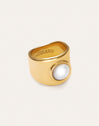 Ring My Nácar Stahl Vergoldet