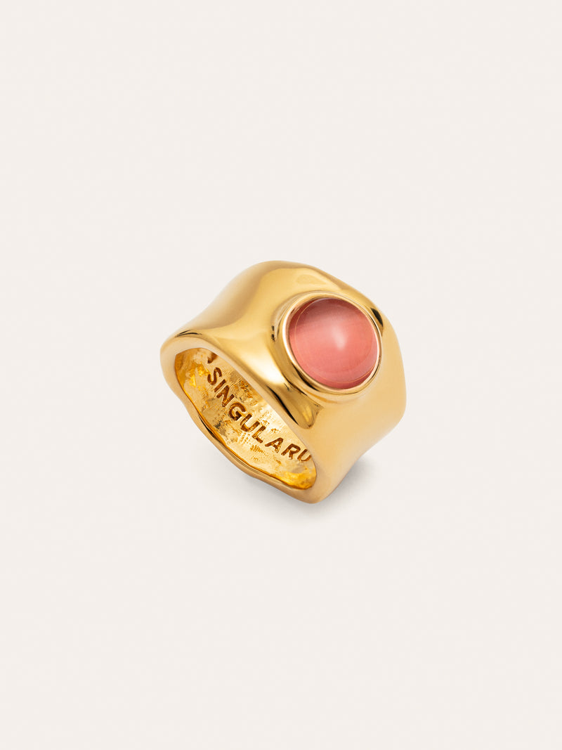 My Pink Stone Ring, vergoldet
