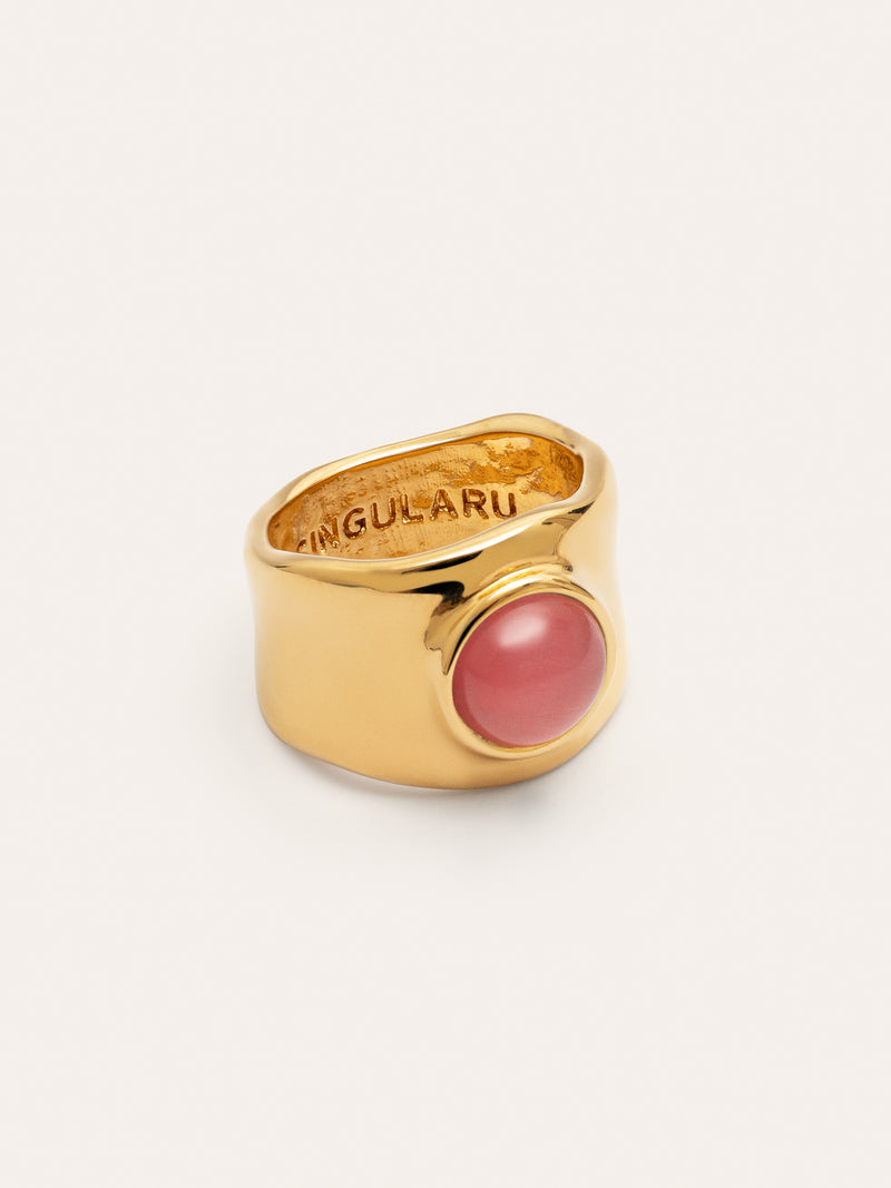 My Pink Stone Ring, vergoldet