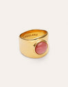 Ring My Pink Stone Edelstahl mit 18kt Goldbeschichtung