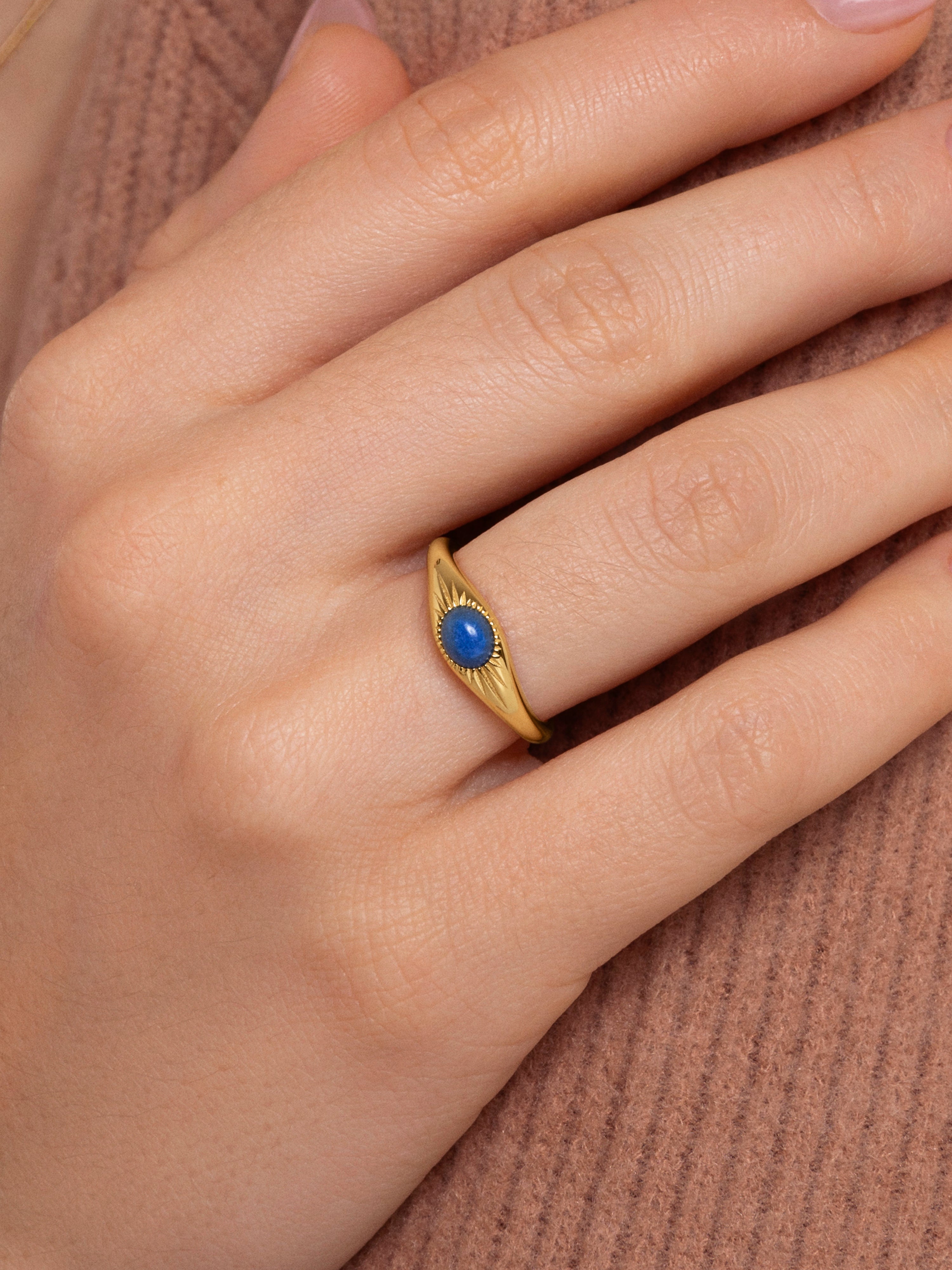 Olivia Blue Gold Ring