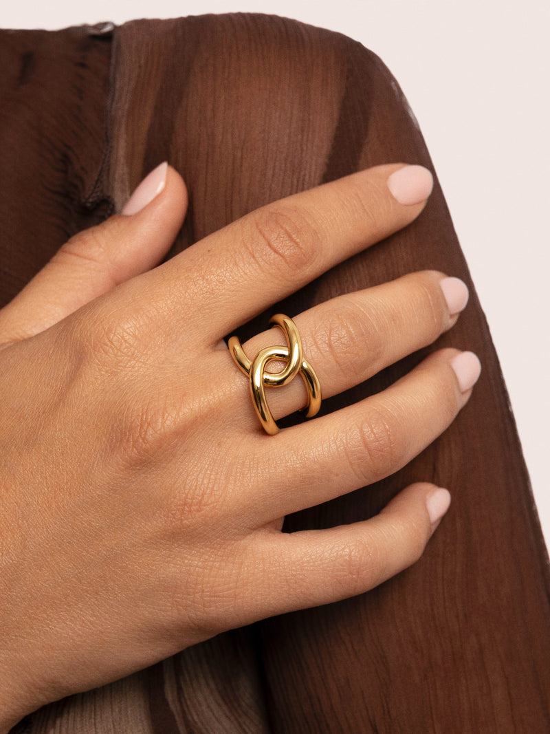 One Link Steel Gold-Plated Ring