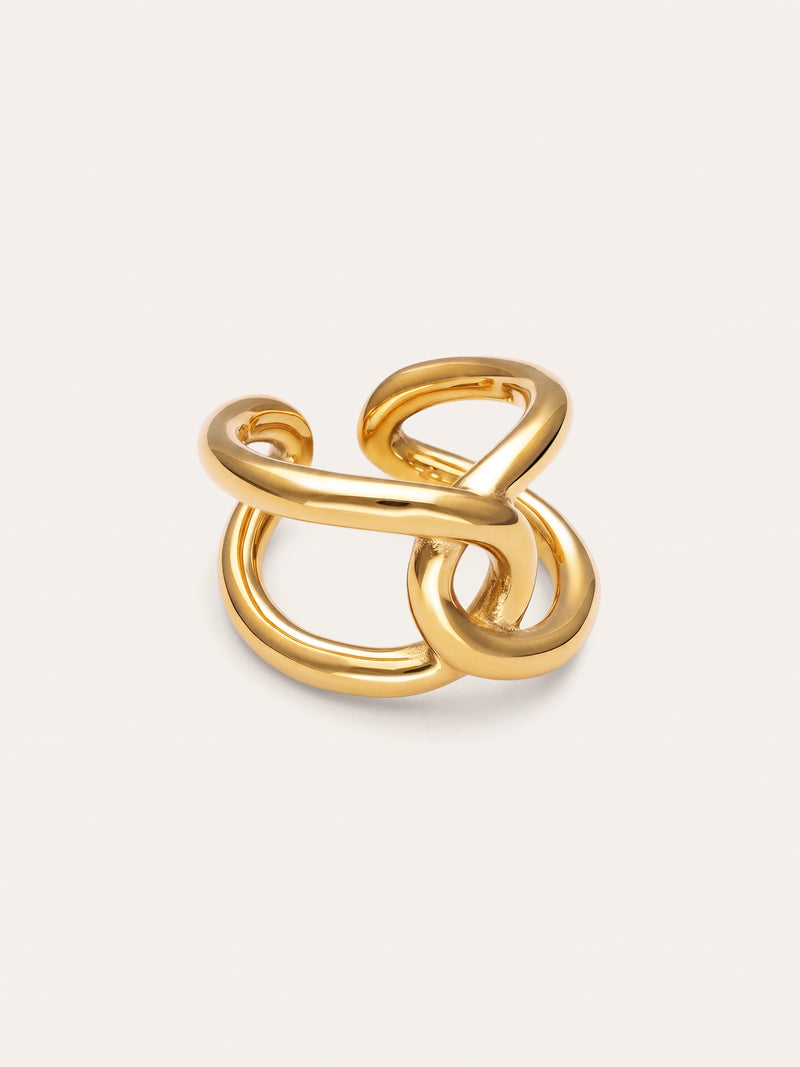 One Link Steel Gold-Plated Ring