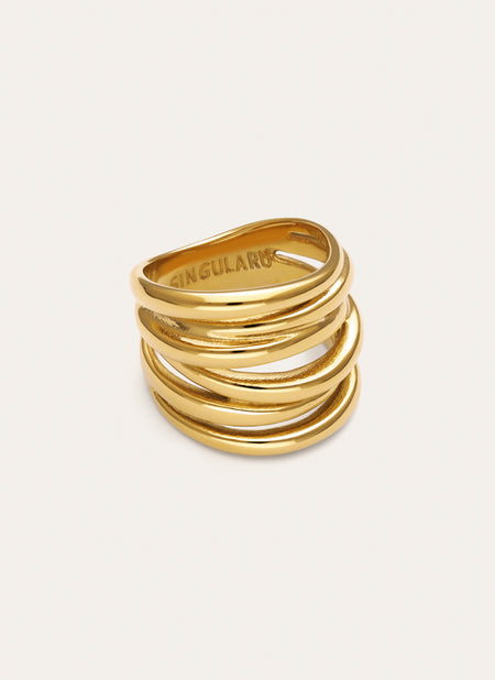 Ring Ondina Edelstahl mit 18kt Goldbeschichtung
