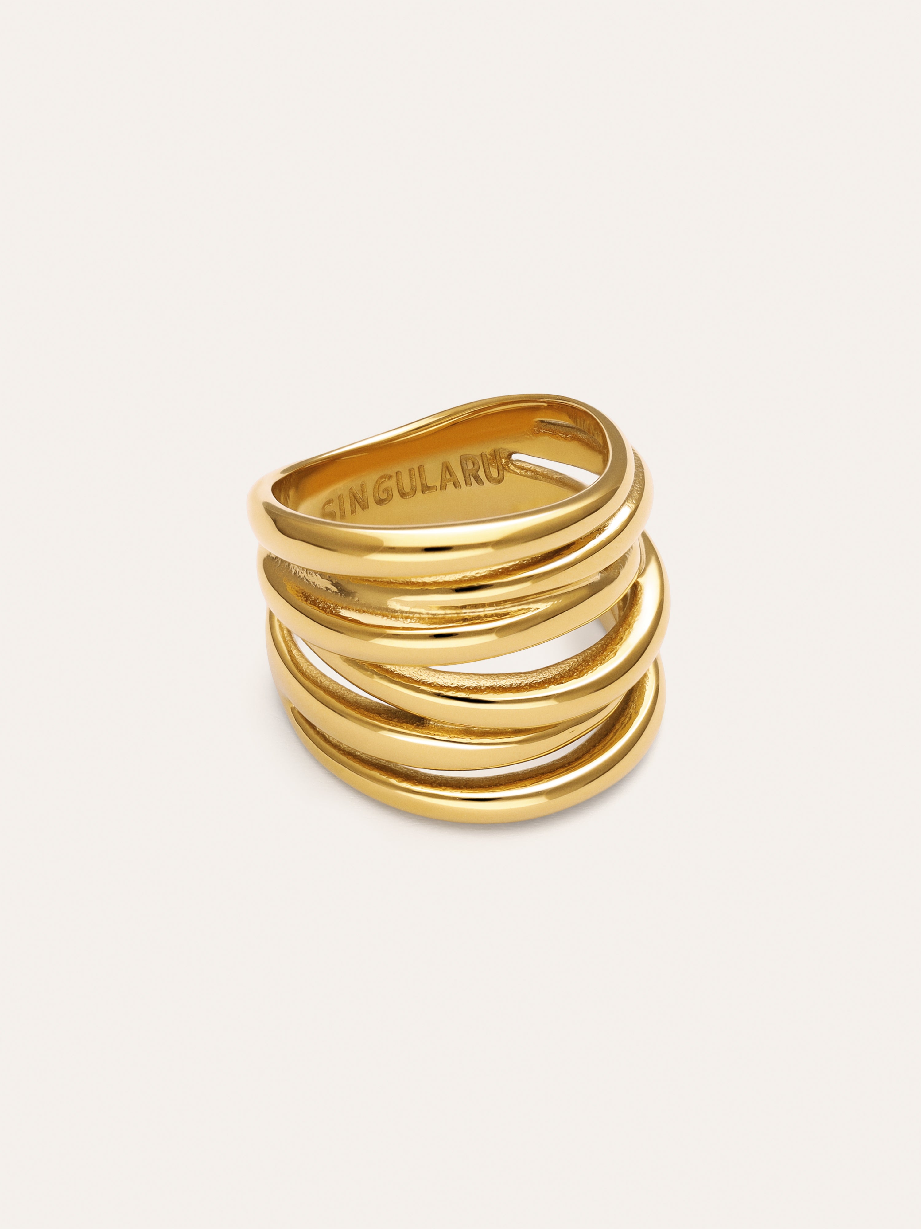 Ring Ondina Edelstahl mit 18kt Goldbeschichtung