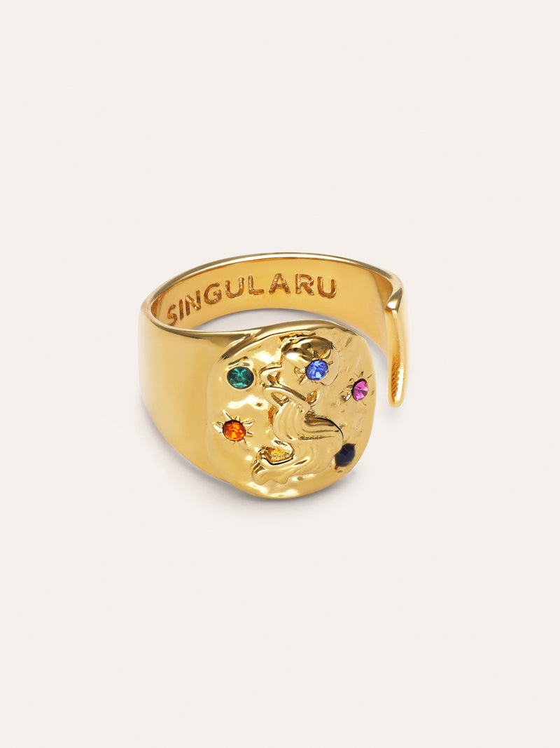 Organic Colors Zodiaco Ring, vergoldet