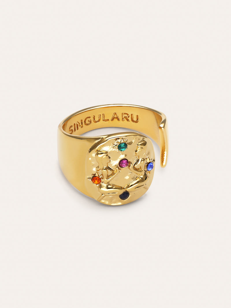 Organic Colors Zodiaco Ring, vergoldet