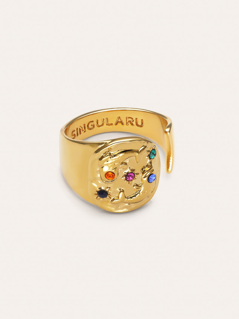 Organic Colors Zodiaco Ring, vergoldet