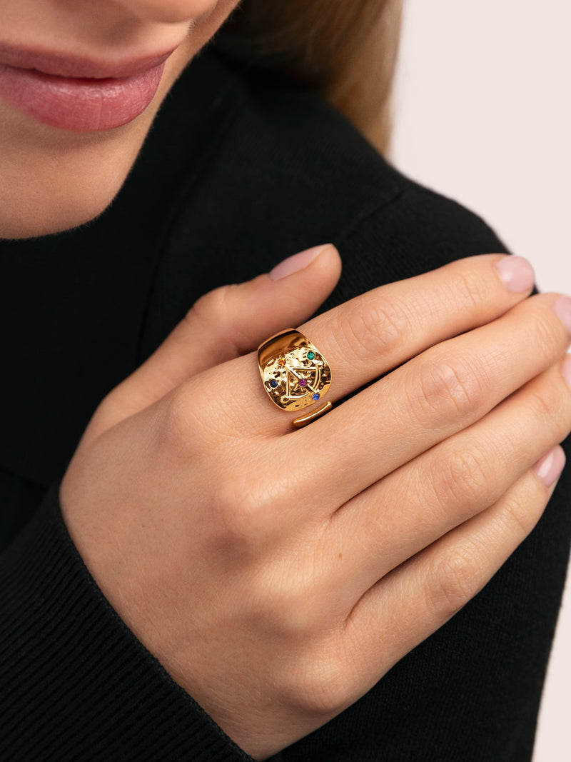 Organic Colors Zodiaco Ring, vergoldet