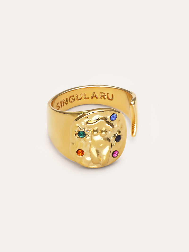 Organic Colors Zodiaco Ring, vergoldet