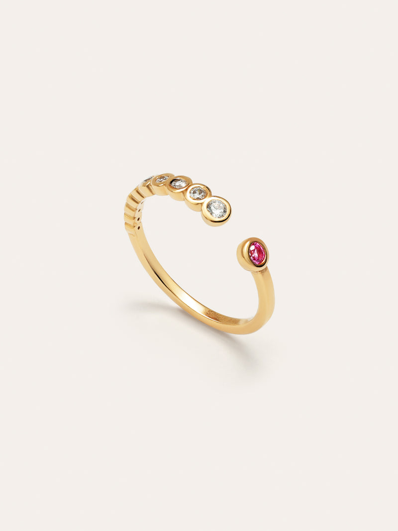 Pebble Ring Rosa Silber, vergoldet