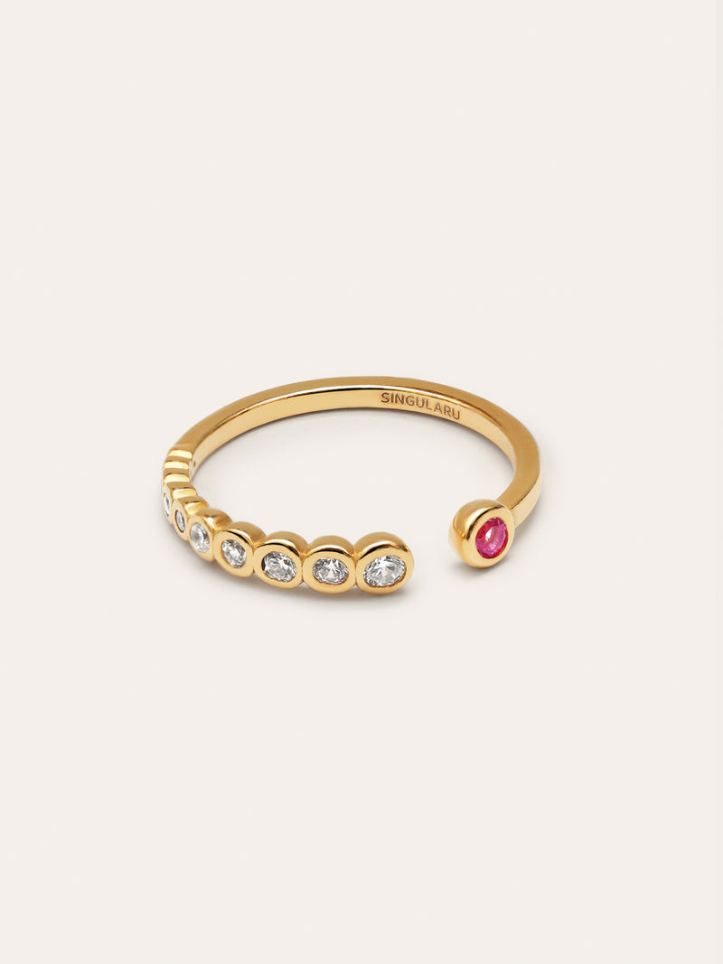 Pebble Ring Rosa Silber, vergoldet