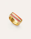 Pixie Lines Enamel Ring Steel Gold Plated
