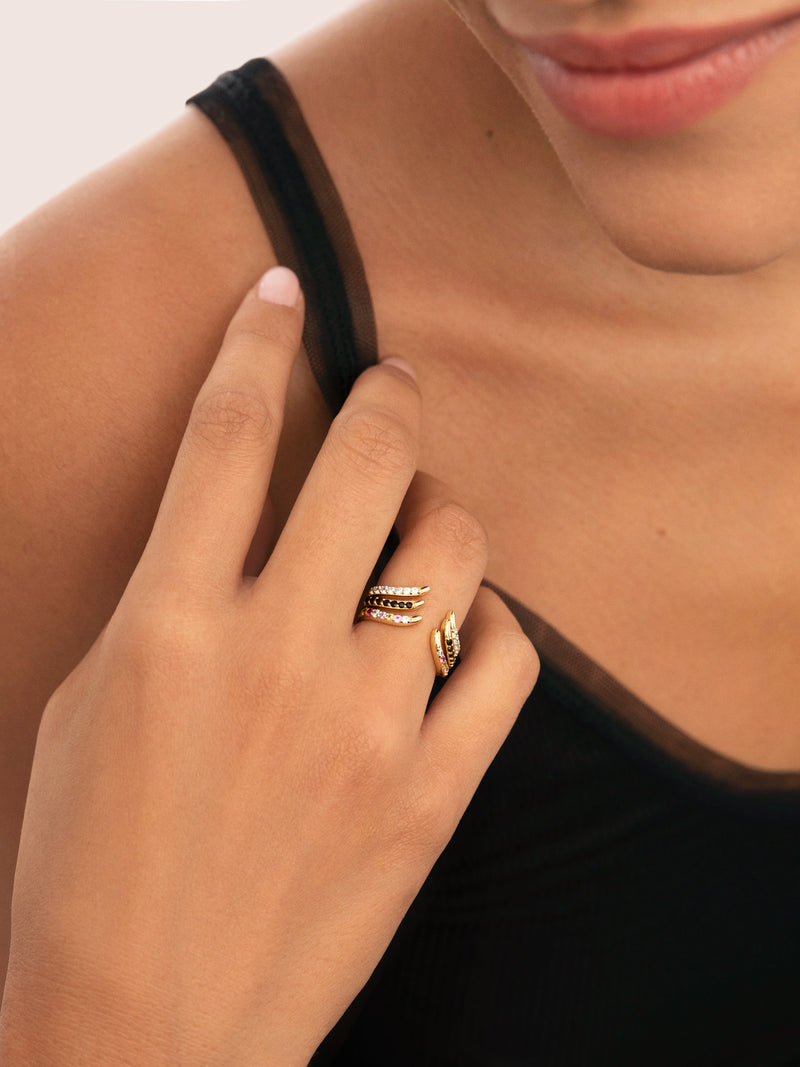 Peak Scarlett Spark Ring Silber, vergoldet